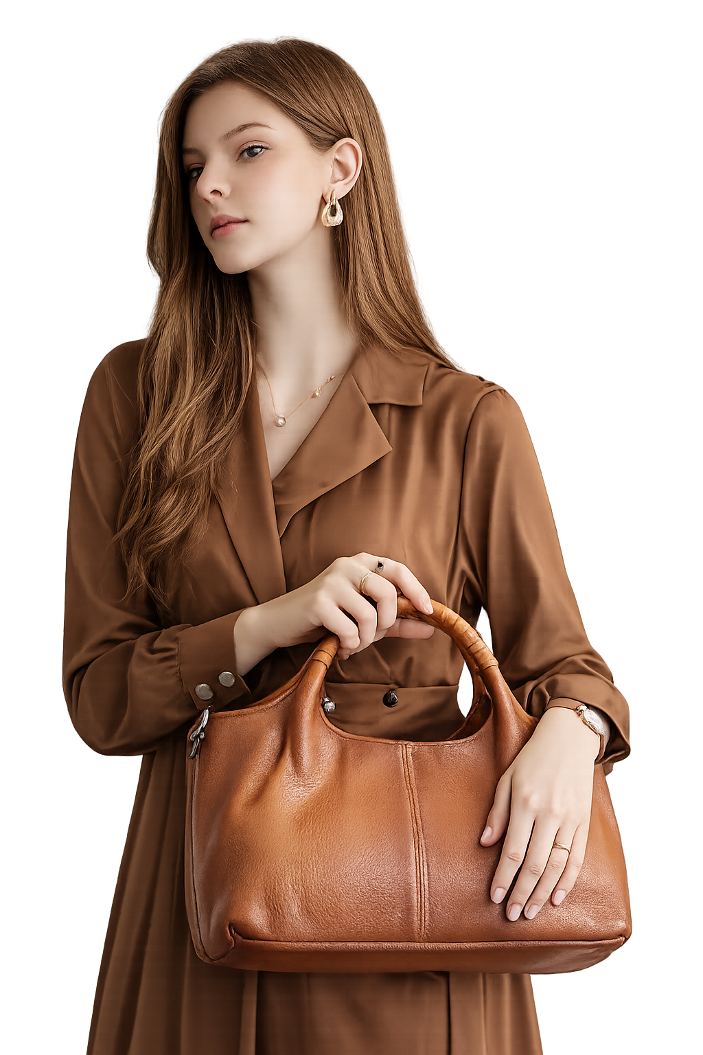 Fashionable Soft Leather Crossbody Tote Bag for Women