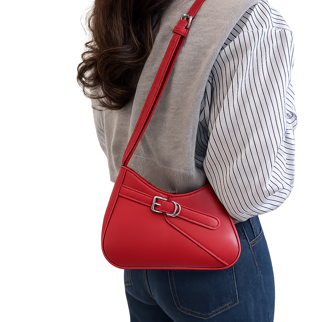 French Retro Shoulder Bag with Adjustable Strap