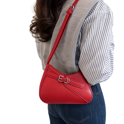 French Retro Shoulder Bag with Adjustable Strap