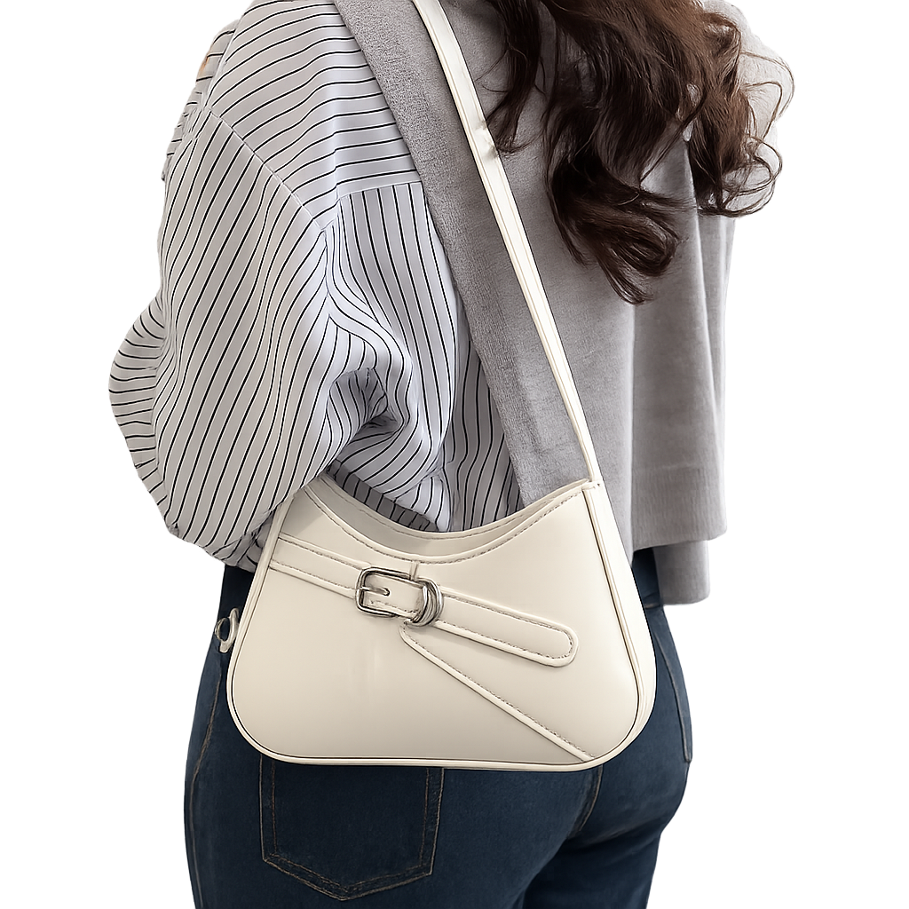 French Retro Shoulder Bag with Adjustable Strap