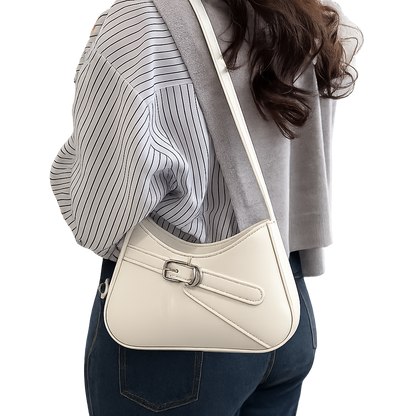 French Retro Shoulder Bag with Adjustable Strap