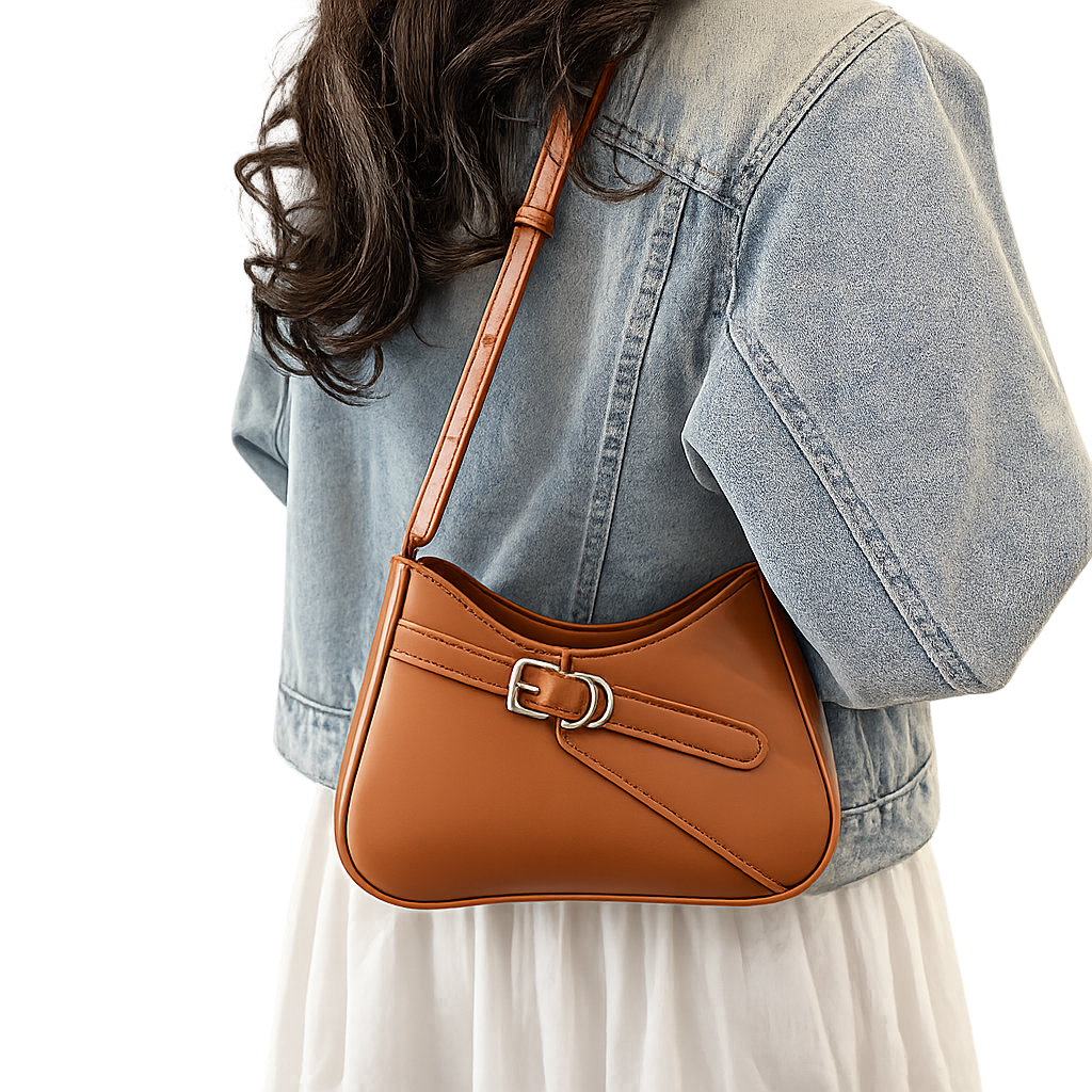 French Retro Shoulder Bag with Adjustable Strap