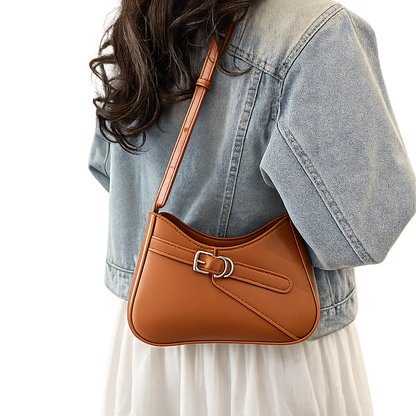 French Retro Shoulder Bag with Adjustable Strap