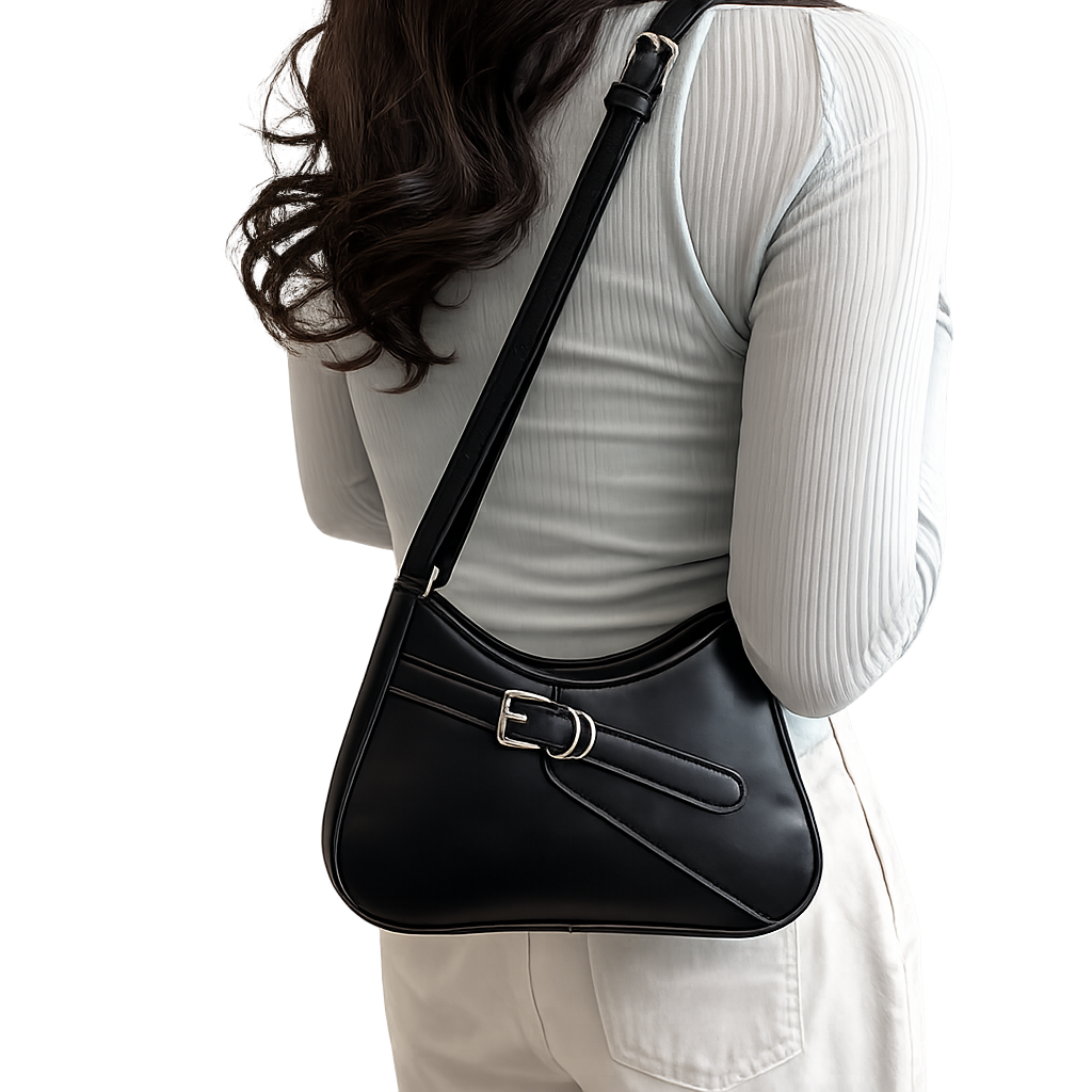 French Retro Shoulder Bag with Adjustable Strap