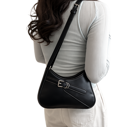 French Retro Shoulder Bag with Adjustable Strap