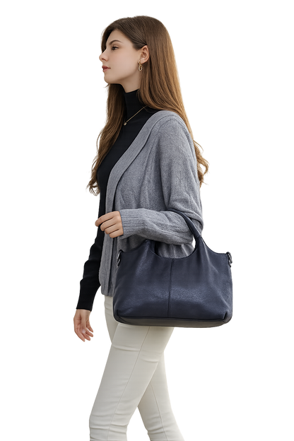 Fashionable Soft Leather Crossbody Tote Bag for Women